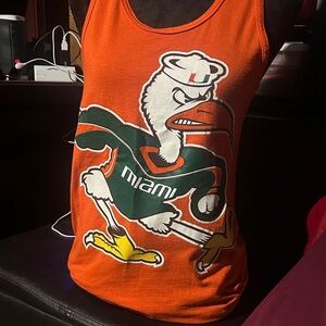 The U ….Orange Tank Top with large Mascot ibis